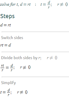 Distance Formula Solved for time