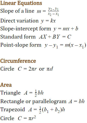 Math Formulas