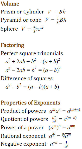 Math Formulas