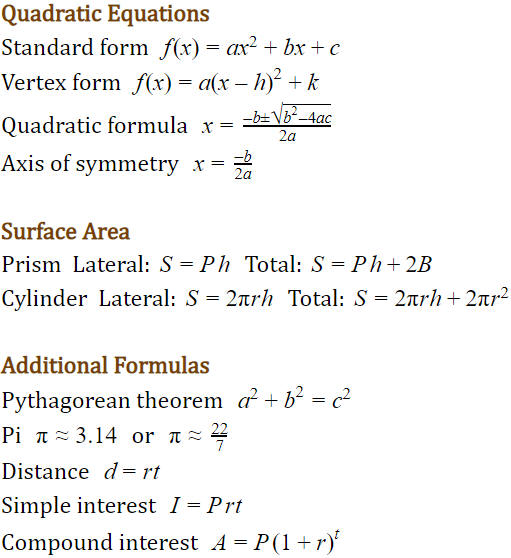 Math Formulas