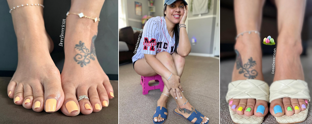 Yellow, multicolored, and white pedicures. Yellow, multicolored, and white pedicures.