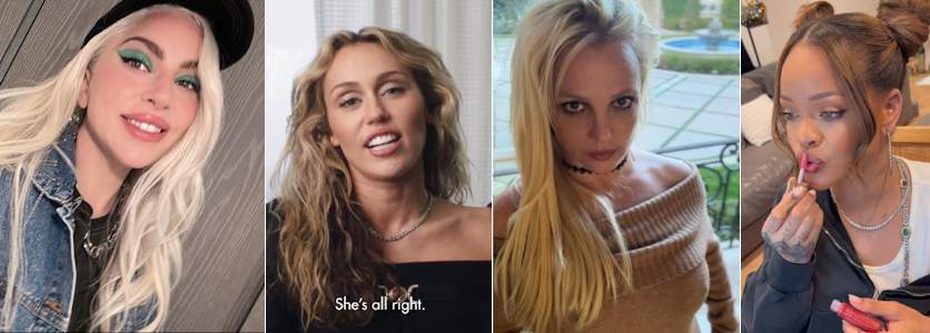 Lady Gaga. Miley Cyrus. Britney Spears. Rihanna.