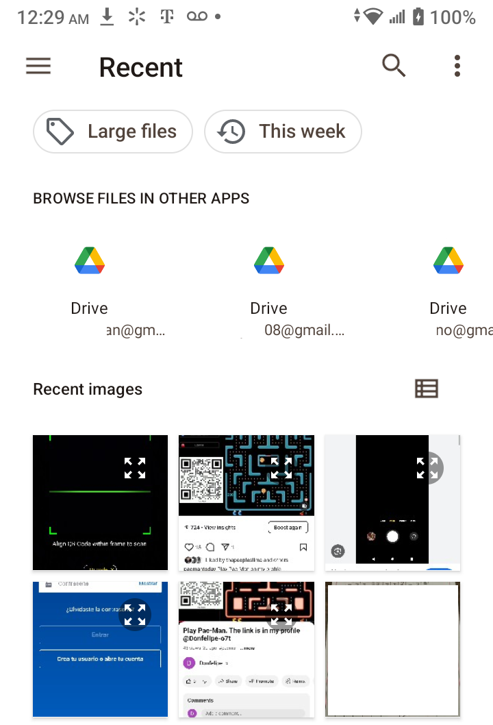 A screen with images